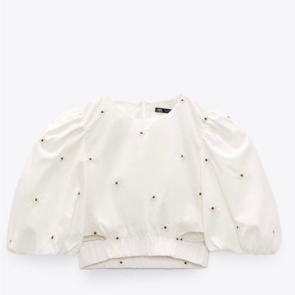 🛍Bundle sale🛍Zara White Crop Top with Chic Design xs - Picture 4 of 11